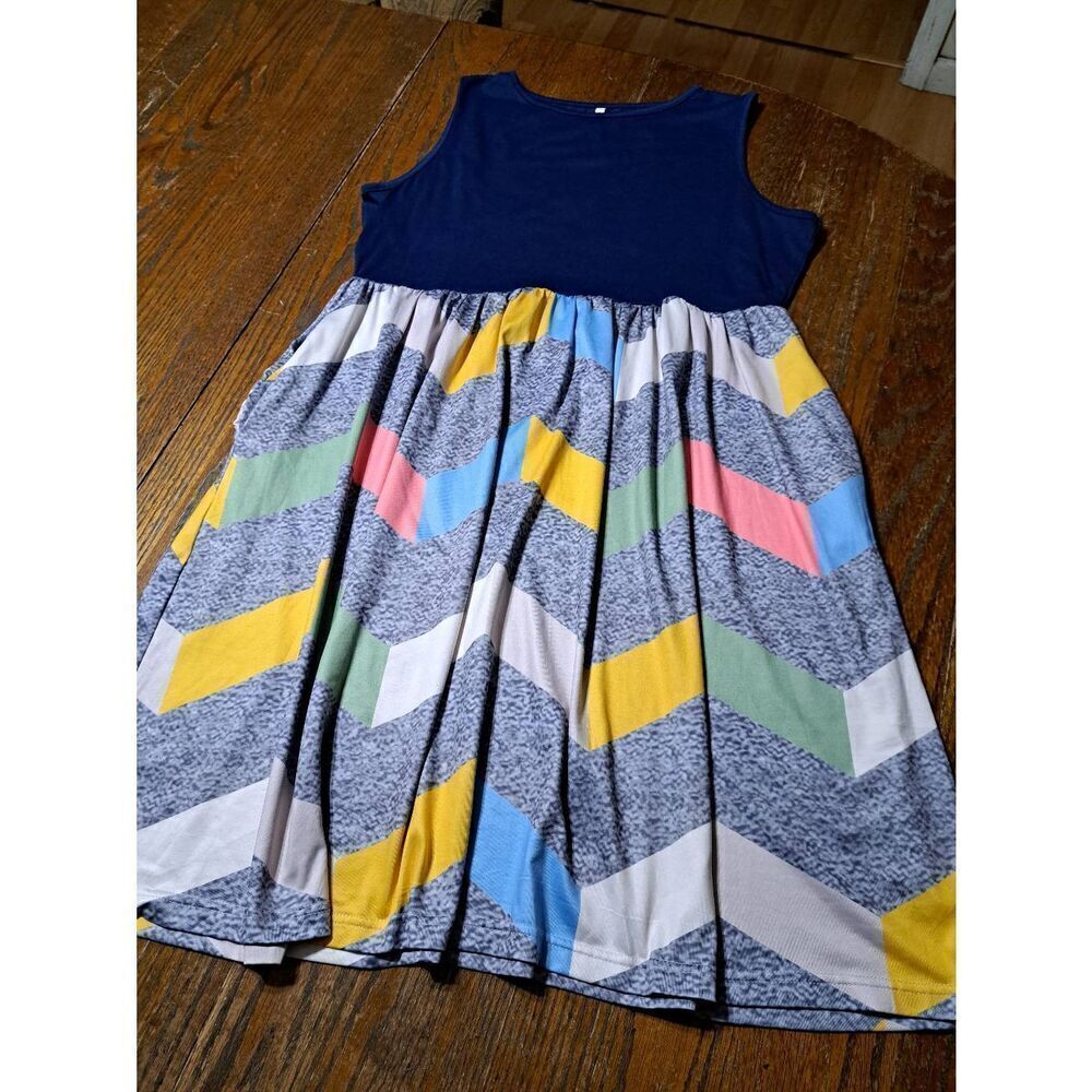 XL Tank Strap Elastic Waist Dress Summer Casual Vacation Dress Sundress